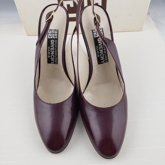 GIVENCHY Chaussures Slingback Heels Brown EUC VTG - Picture 3 of 16